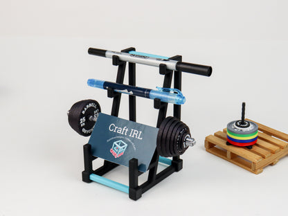 Barbell Rack Business Card Holder  and Pen Holder