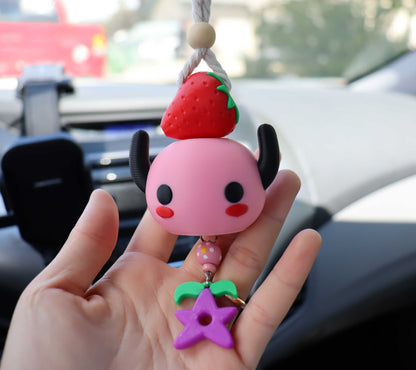 Junimo Car Charm & Air Freshener | Stardew-Inspired Rearview Mirror Accessory