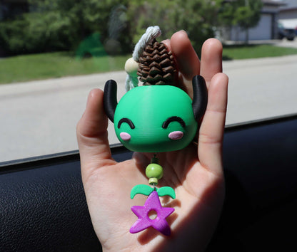 Junimo Car Charm & Air Freshener | Stardew-Inspired Rearview Mirror Accessory
