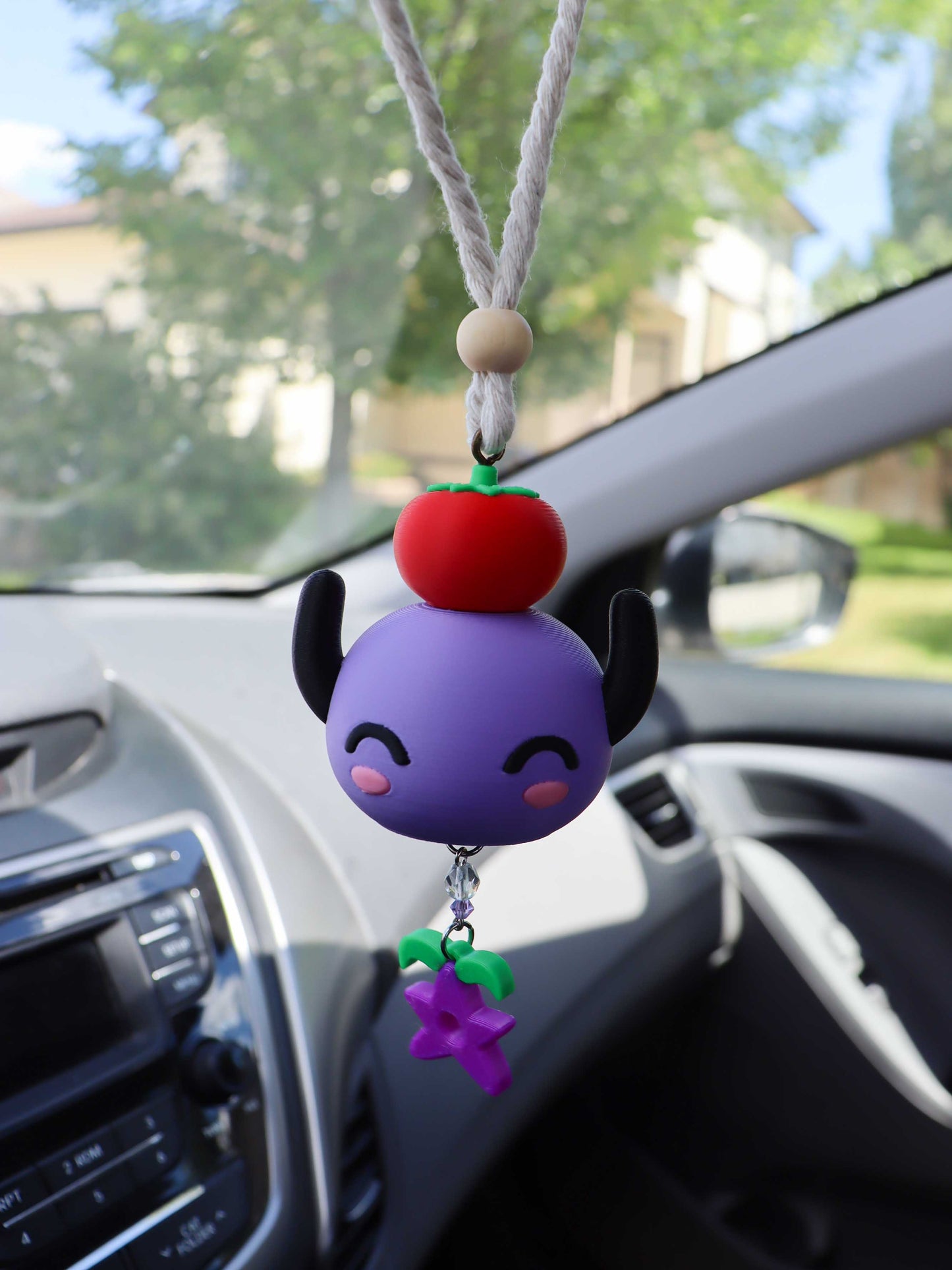 Junimo Car Charm & Air Freshener | Stardew-Inspired Rearview Mirror Accessory