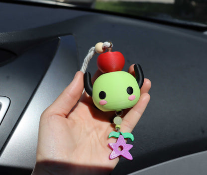 Junimo Car Charm & Air Freshener | Stardew-Inspired Rearview Mirror Accessory