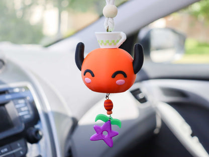 Junimo Car Charm & Air Freshener | Stardew-Inspired Rearview Mirror Accessory