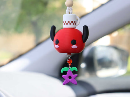 Junimo Car Charm & Air Freshener | Stardew-Inspired Rearview Mirror Accessory