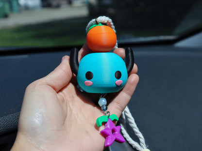 Junimo Car Charm & Air Freshener | Stardew-Inspired Rearview Mirror Accessory