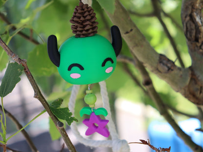 Junimo Car Charm & Air Freshener | Stardew-Inspired Rearview Mirror Accessory