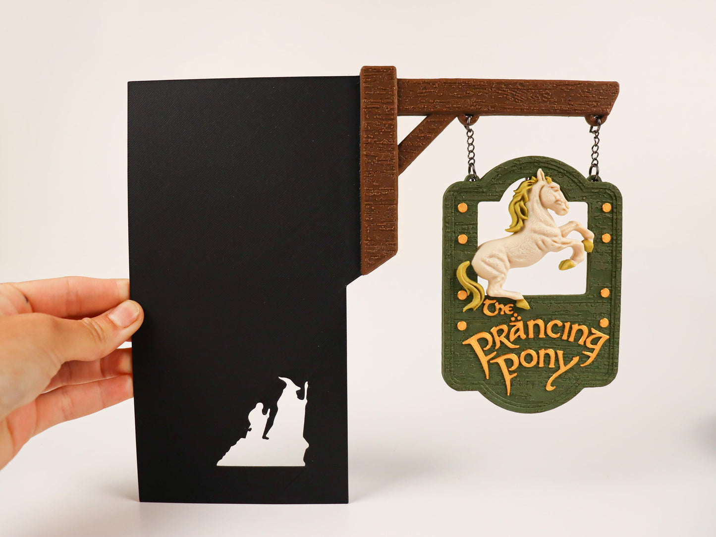 Prancing Pony 3D Tavern Sign -  Bookcase Decoration, Hanging Bookshelf Sign