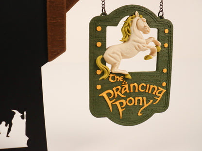 Prancing Pony 3D Tavern Sign -  Bookcase Decoration, Hanging Bookshelf Sign