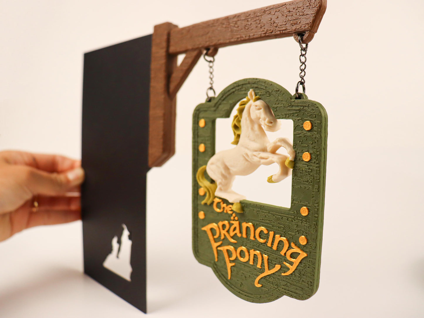 Prancing Pony 3D Tavern Sign -  Bookcase Decoration, Hanging Bookshelf Sign