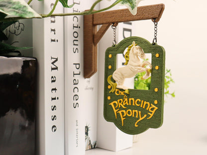 Prancing Pony 3D Tavern Sign -  Bookcase Decoration, Hanging Bookshelf Sign