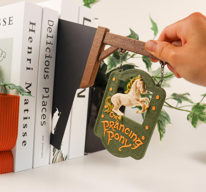 Prancing Pony 3D Tavern Sign -  Bookcase Decoration, Hanging Bookshelf Sign
