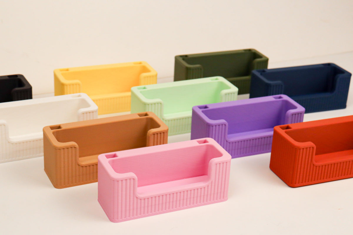 Ribbed Business Card Holder with Extra Card Slot