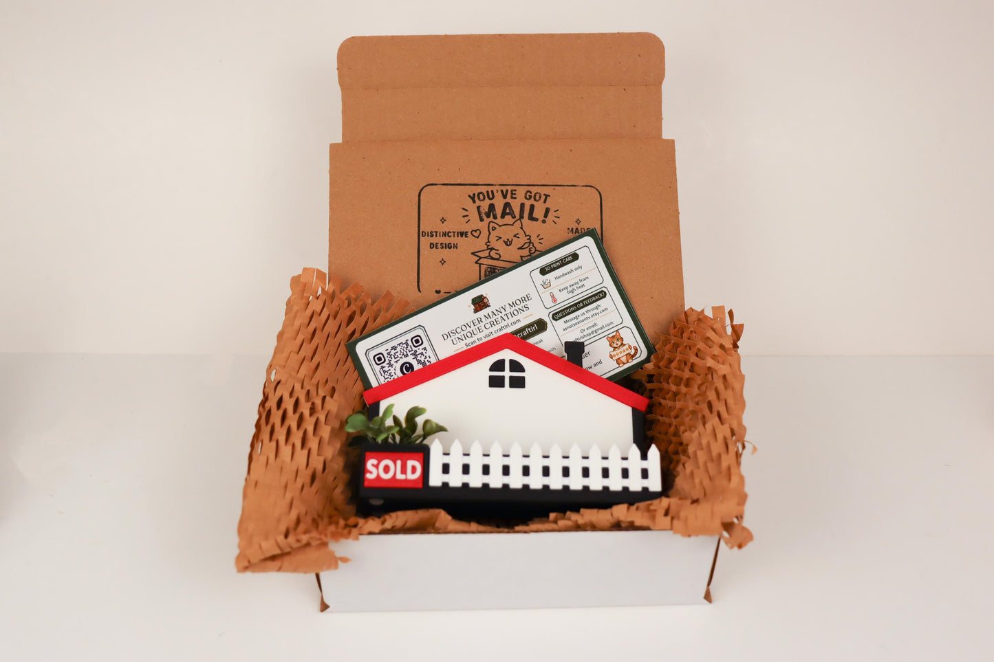 House with Planter Realtor Business Card Holder