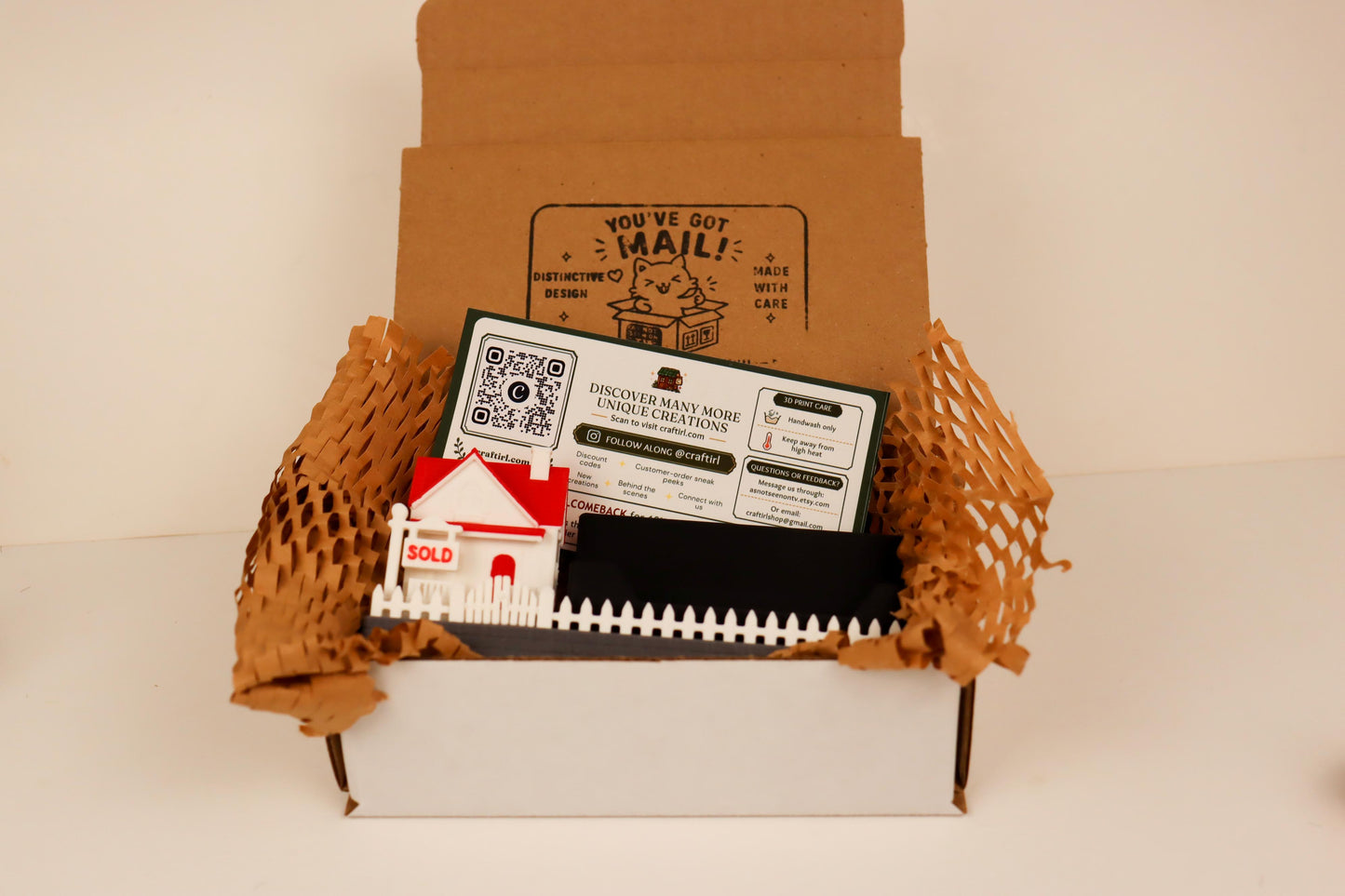 Miniature House Realtor Business Card Stand
