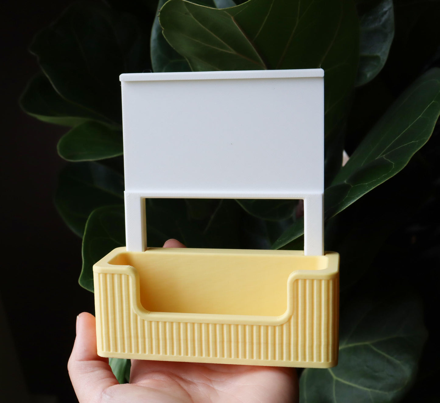 Ribbed Business Card Holder with Extra Card Slot