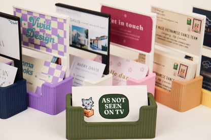 Ribbed Business Card Holder with Extra Card Slot