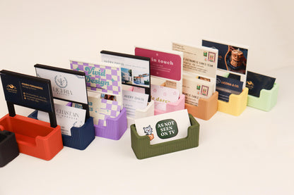 Ribbed Business Card Holder with Extra Card Slot