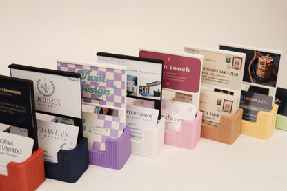 Ribbed Business Card Holder with Extra Card Slot