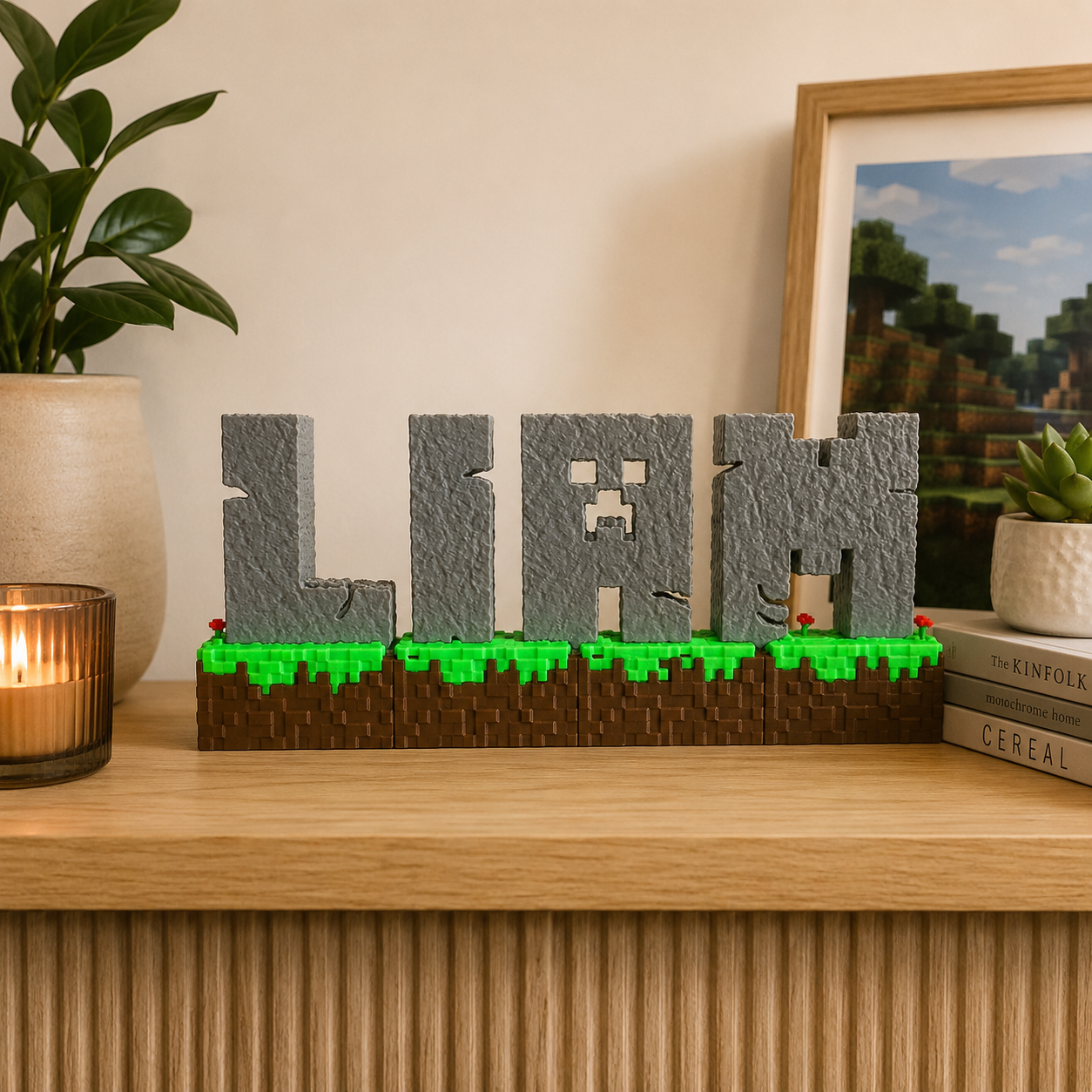 Minecraft-inspired Name Plate and Door Sign