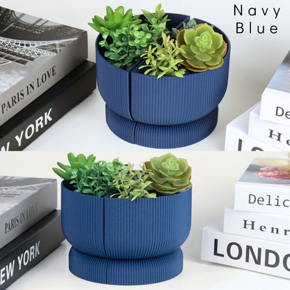 Ribbed Bookend Planter – Minimalist Home Decor