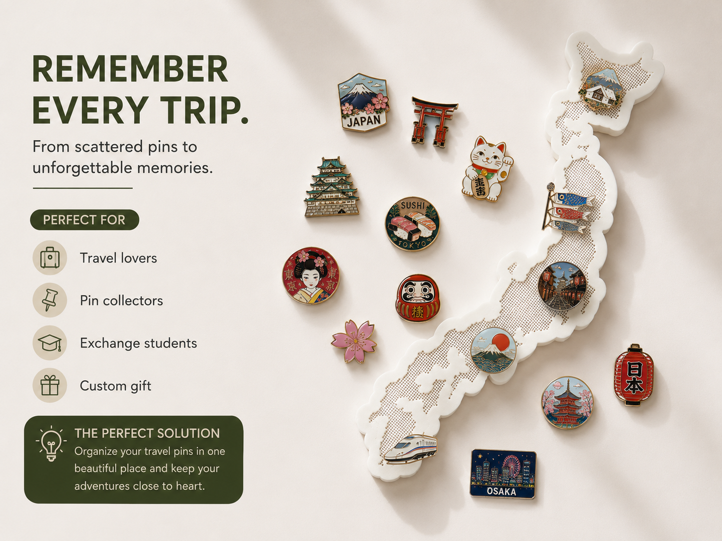 Country Travel Pin Display Board