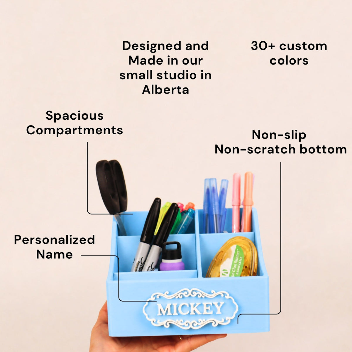 Personalized Pen Holder Custom Vintage Name Desk Organizer