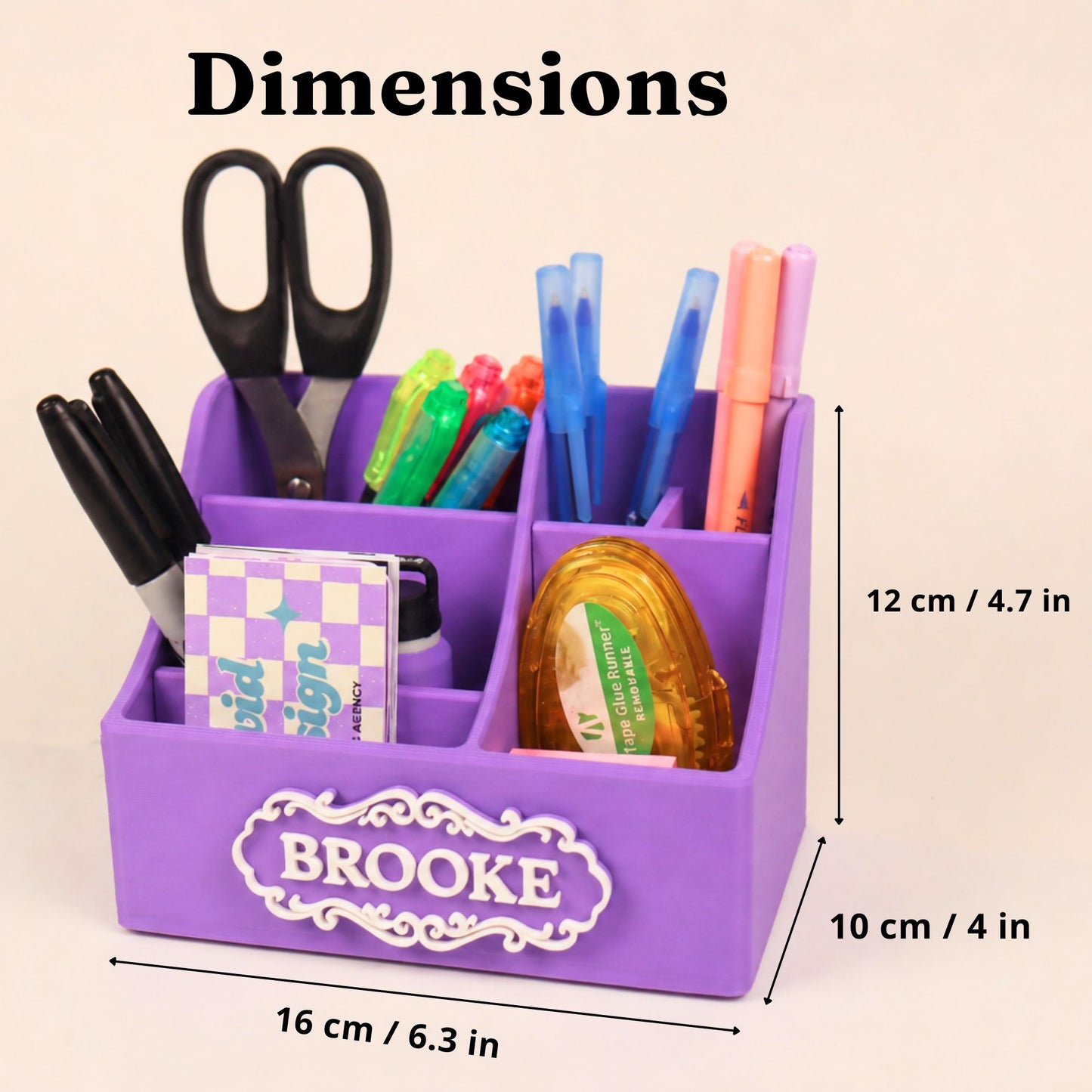 Personalized Pen Holder Custom Vintage Name Desk Organizer