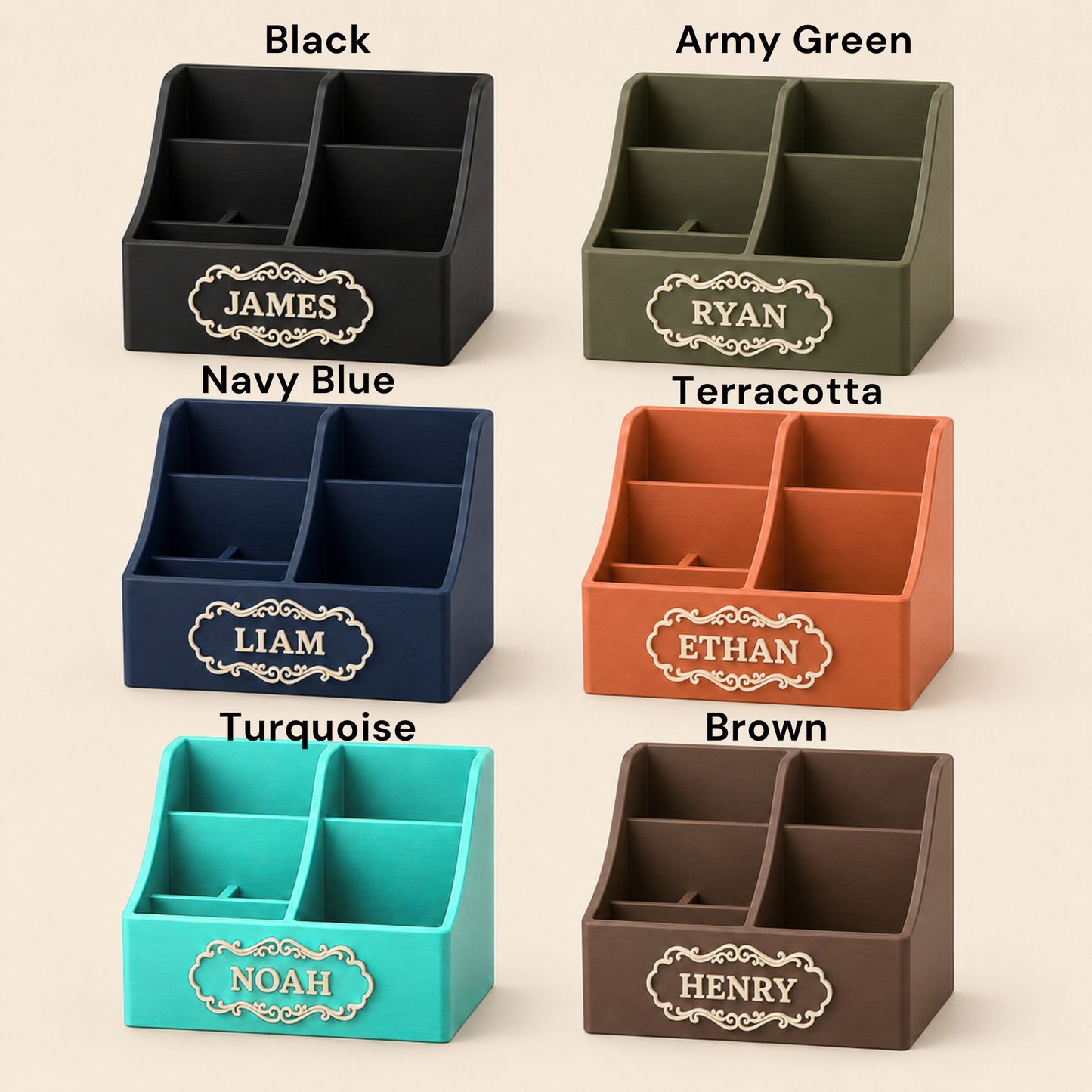 Personalized Pen Holder Custom Vintage Name Desk Organizer