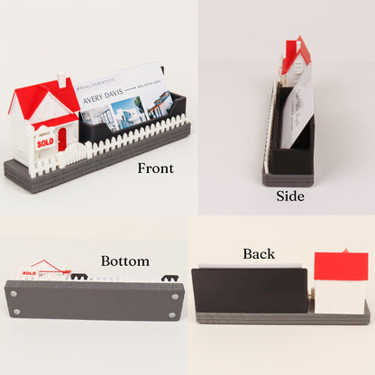 Miniature House Realtor Business Card Stand