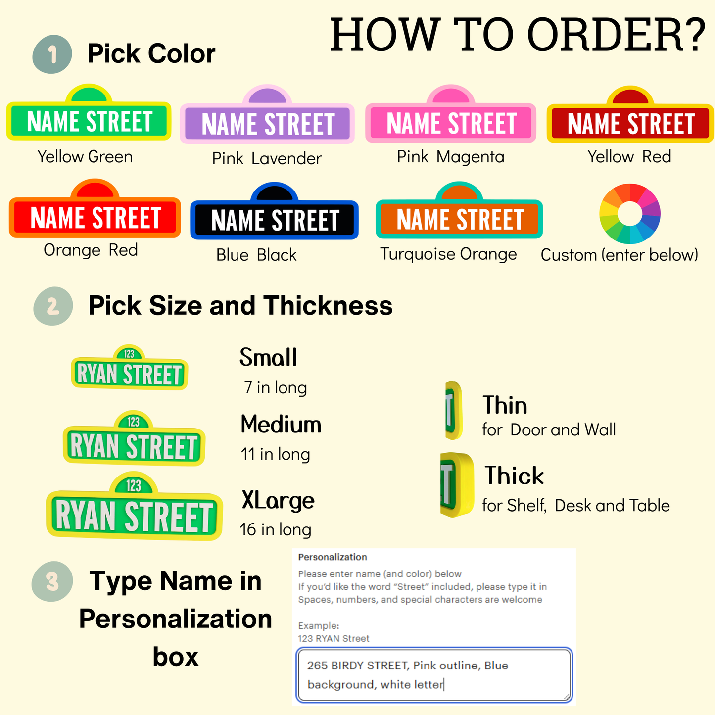 Personalized Sesame Street Style Name Sign