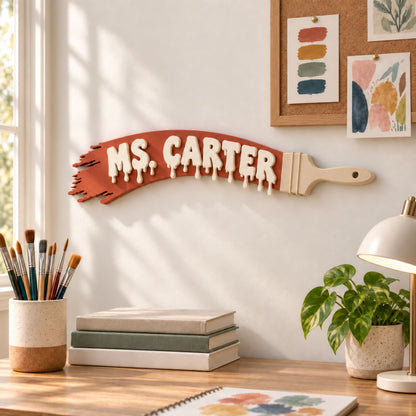 Paint Brush Name Sign