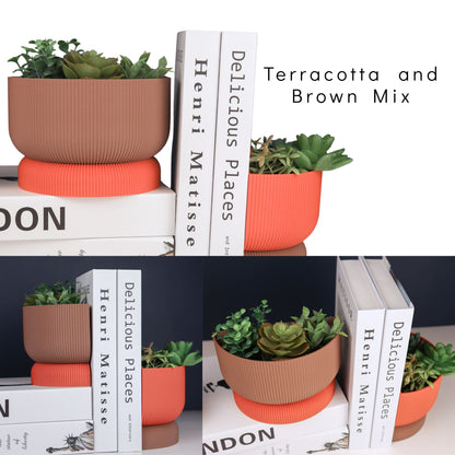 Ribbed Bookend Planter – Minimalist Home Decor