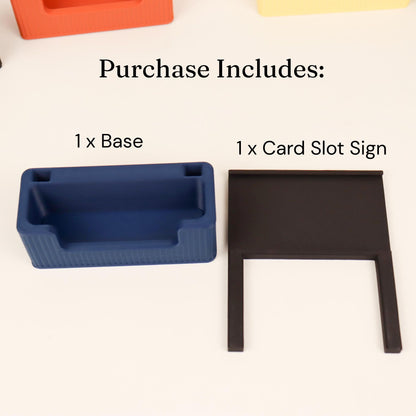 Ribbed Business Card Holder with Extra Card Slot