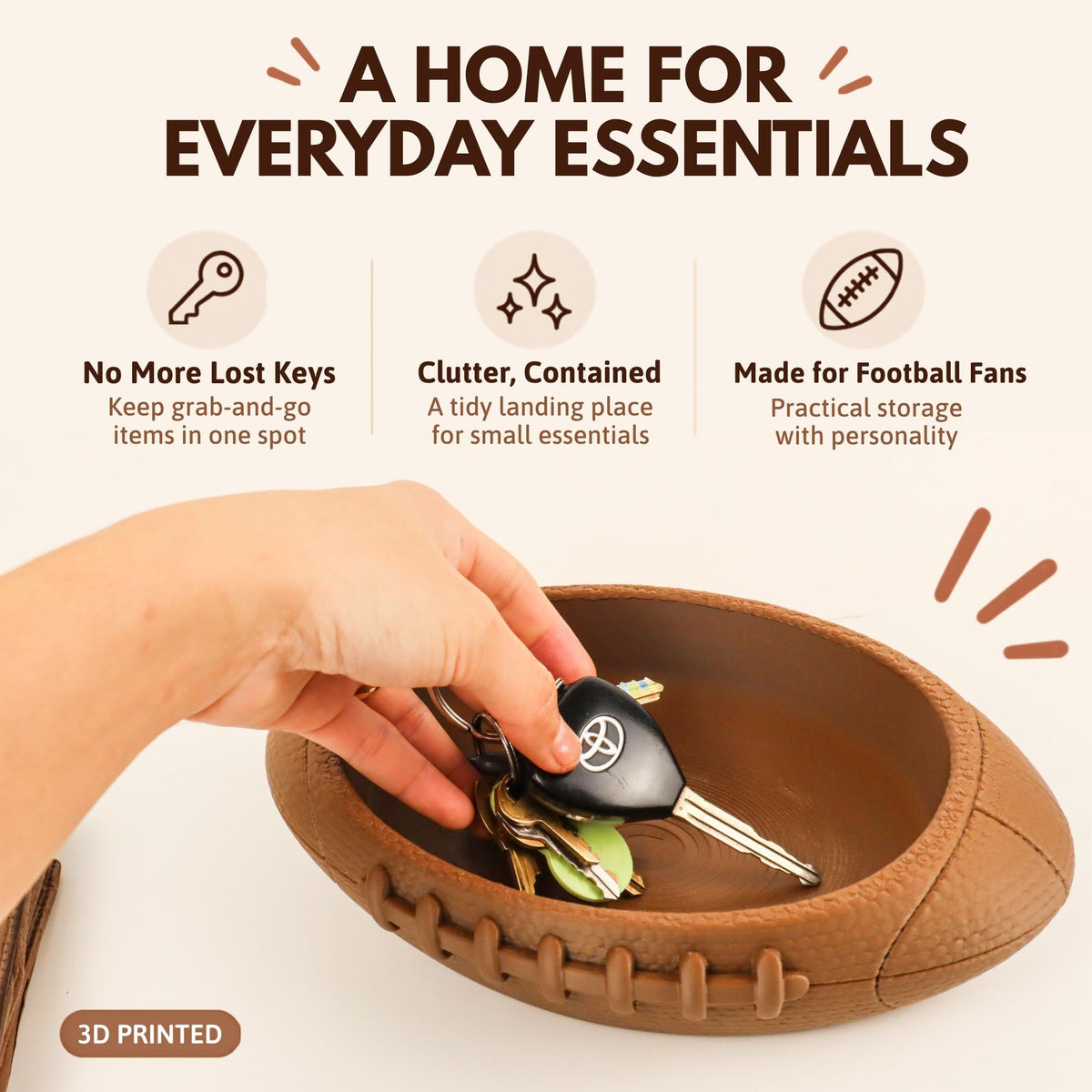 Football Catchall Tray – Organizer for Him