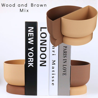 Ribbed Bookend Planter – Minimalist Home Decor