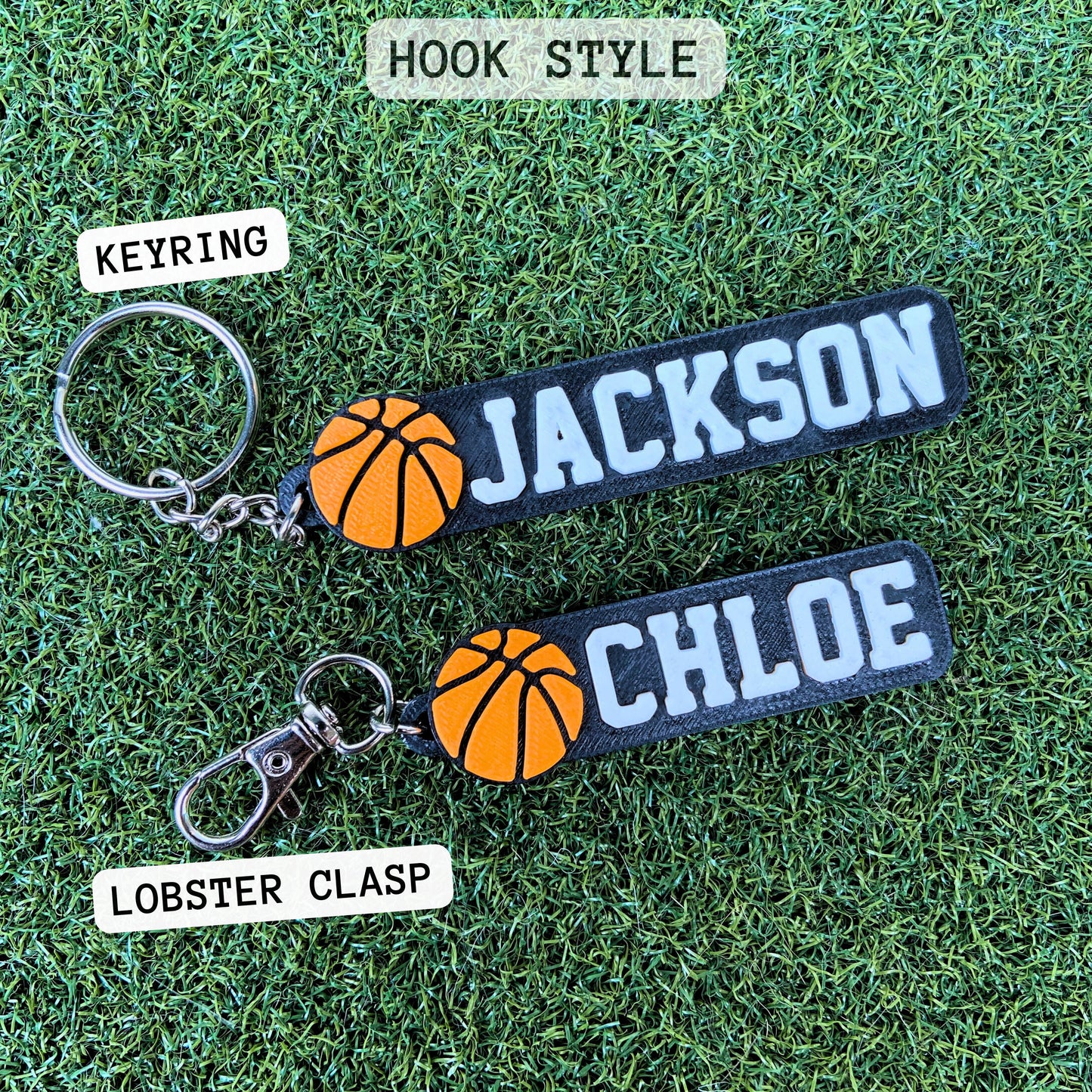 Basketball Custom Name Keychain