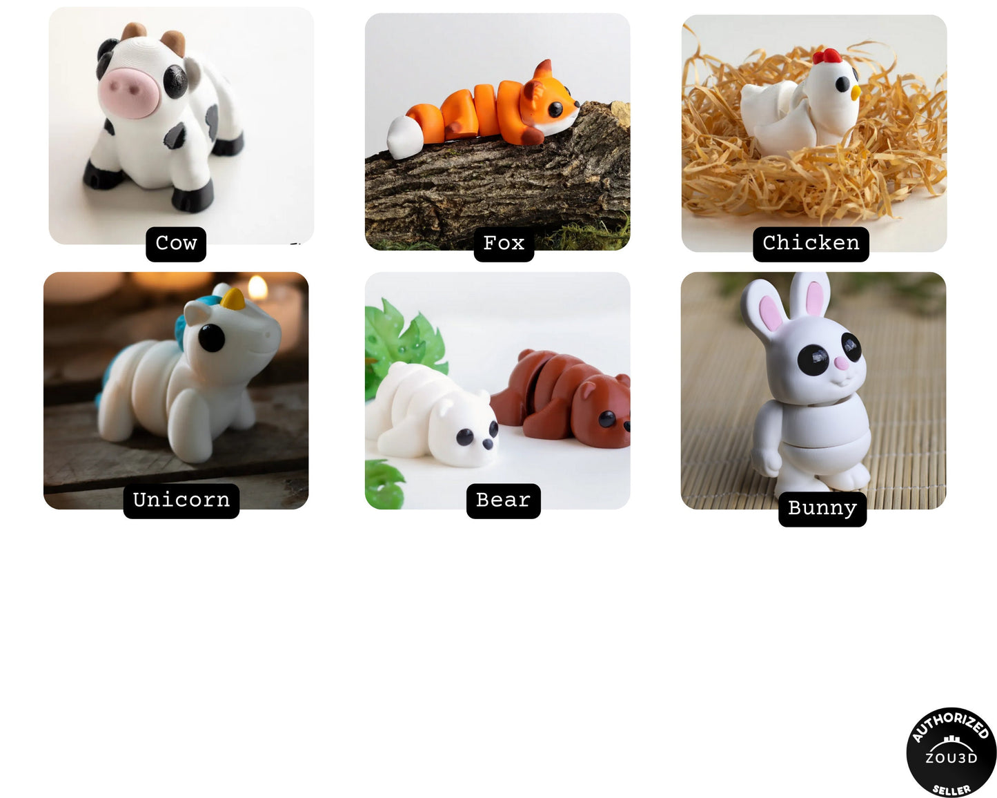 Mini Articulate Animal Toy Pack + Free Dragon Egg Included