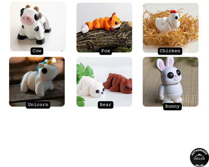 Mini Articulate Animal Toy Pack + Free Dragon Egg Included