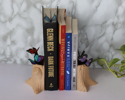 Tree Trunk Bookend and Bookmark or Pen Holder