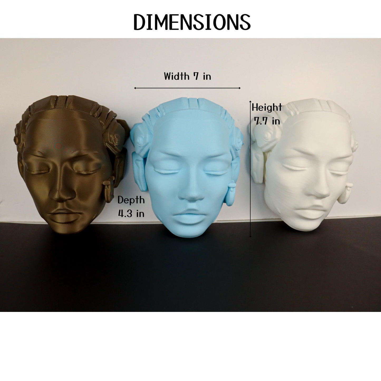 Cyborg Female Face Wall Planter