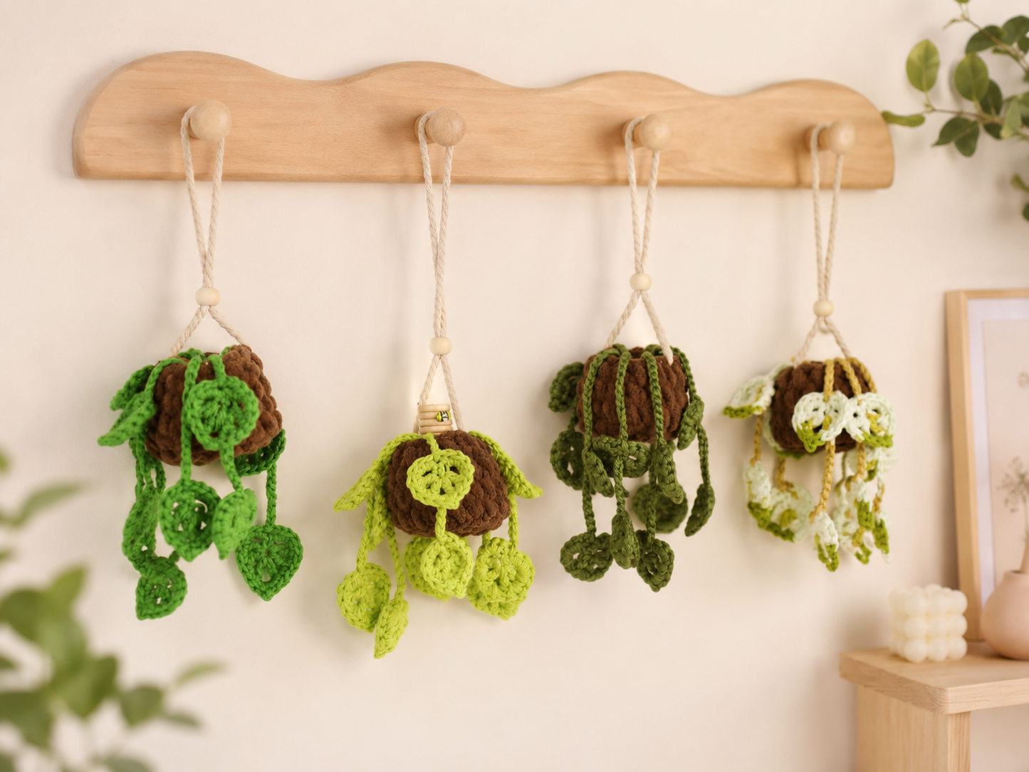 Pothos Vine Car Diffusers - Planty Rearview Mirror Decor and Car Air Freshener Accessories - Plant Lover Gifts