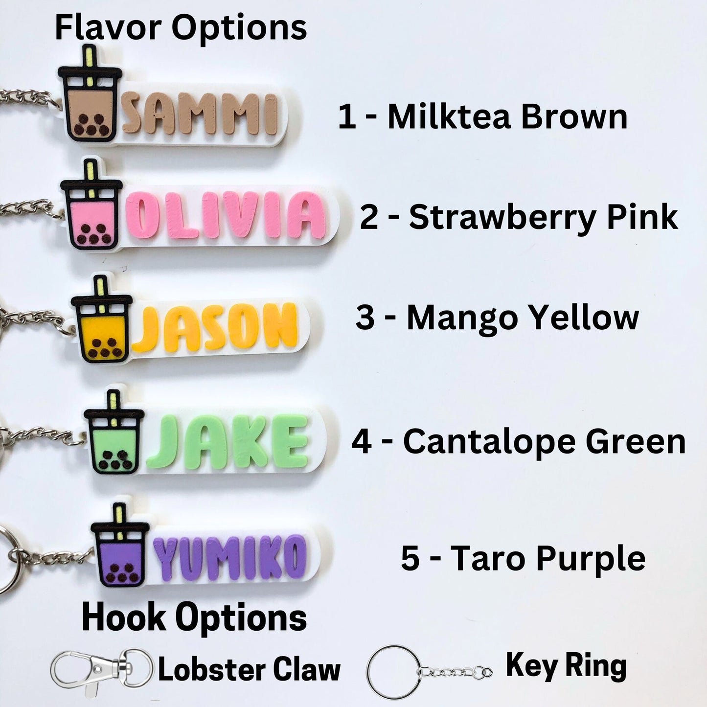 Boba Custom Name Keychain