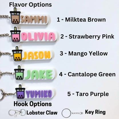 Boba Custom Name Keychain