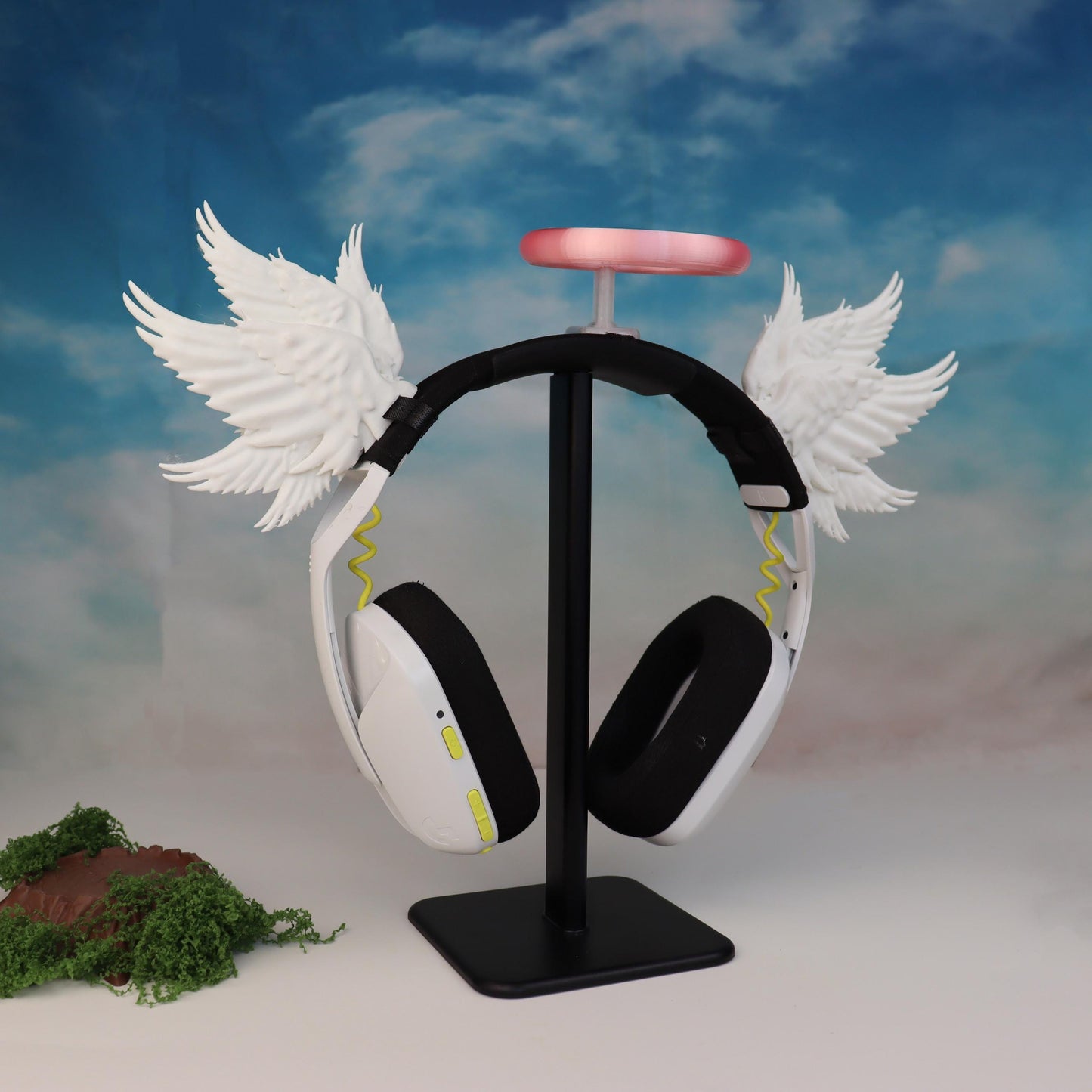Archangel Wings Headphone Attachment | Angelic Headset Accessory | Streamer Gamer Gift and Decor