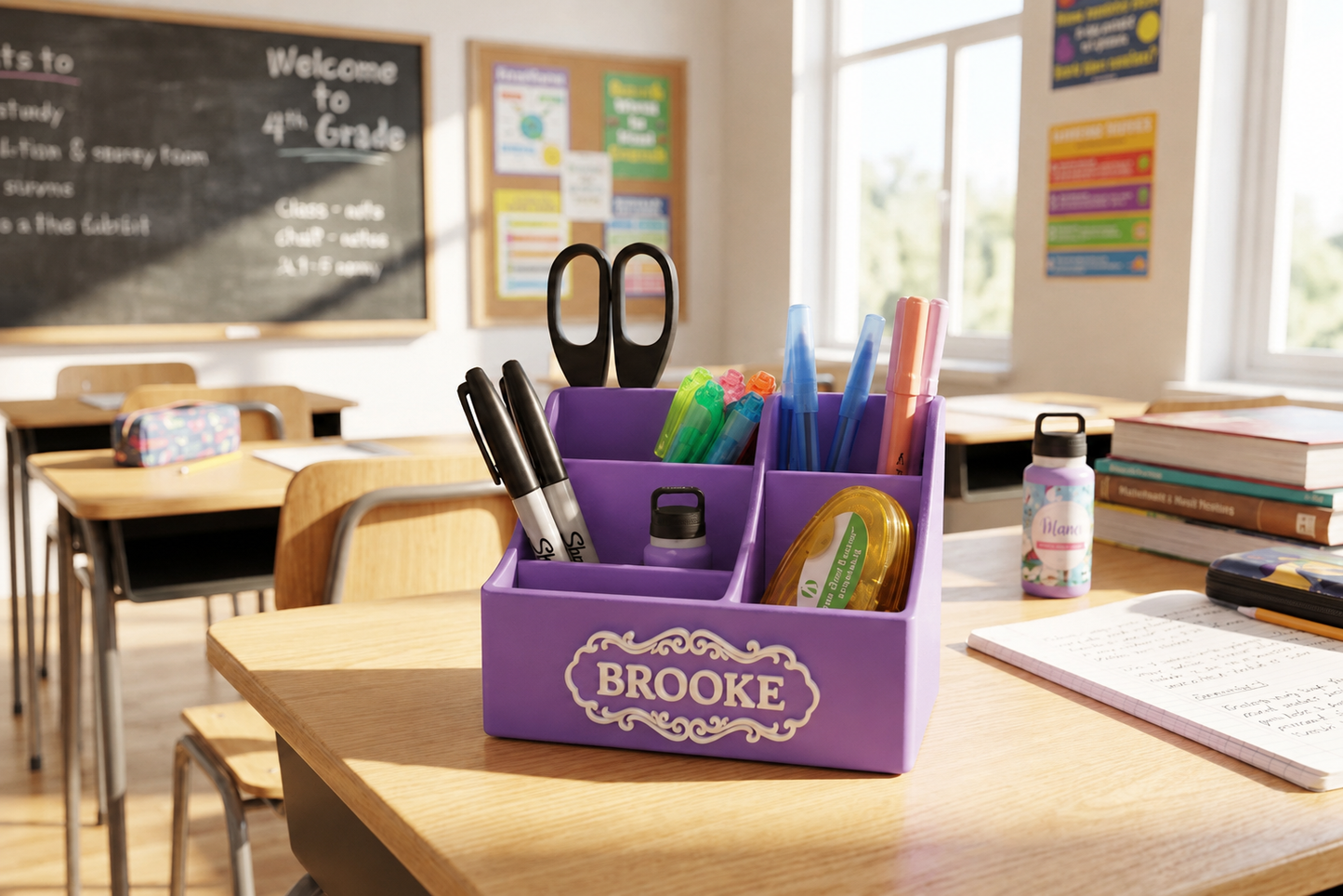 Personalized Pen Holder Custom Vintage Name Desk Organizer
