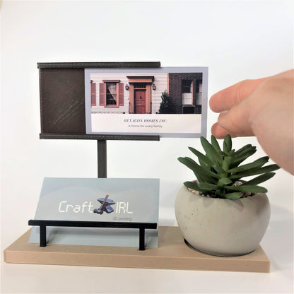 Business Card Holder with extra slot for display card