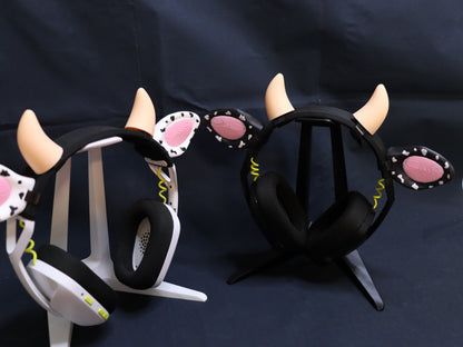 Cow Ears and Horns Headphone Attachment