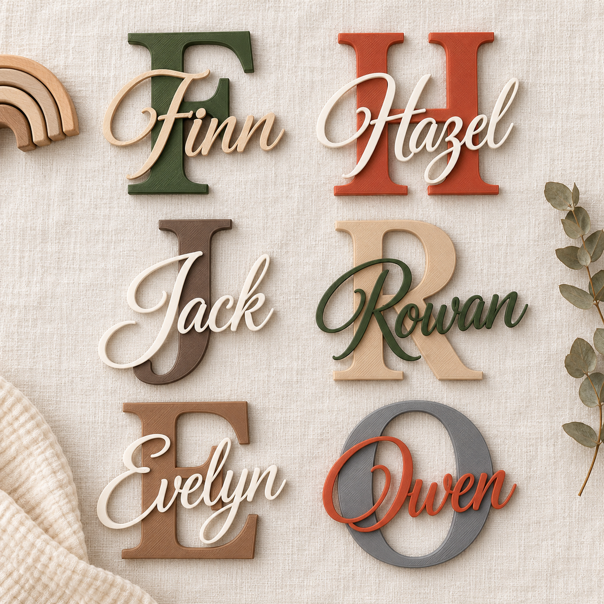 Custom Initial Wall or Door Name Sign