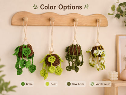 Pothos Vine Car Diffusers - Planty Rearview Mirror Decor and Car Air Freshener Accessories - Plant Lover Gifts
