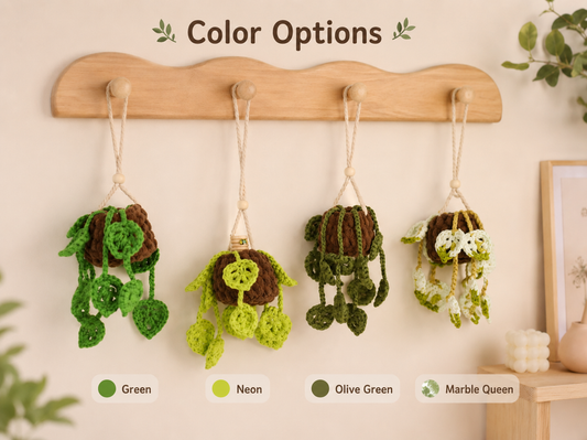 Pothos Vine Car Diffusers - Planty Rearview Mirror Decor and Car Air Freshener Accessories - Plant Lover Gifts
