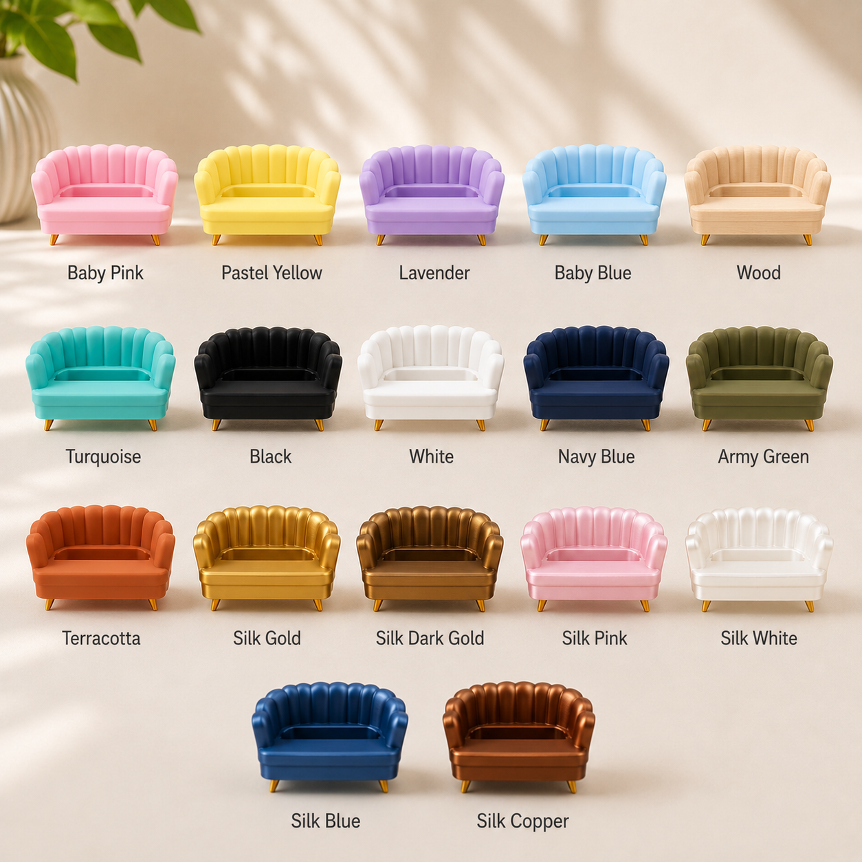 Art Deco Scallop Shell Couch Business Card Holder